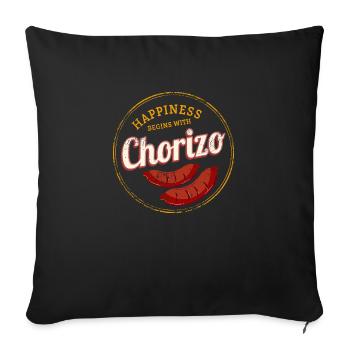 Chorizo Retro Sausage Vintage BBQ Gourmet Grill Party - Sofa pillowcase 17,3'' x 17,3'' (45 x 45 cm) - black - Front