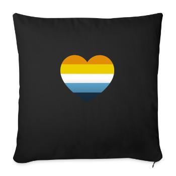 Herz in den Farben der AroAce-Flagge - Sofakissenbezug 45 x 45 cm - Schwarz - Vorne