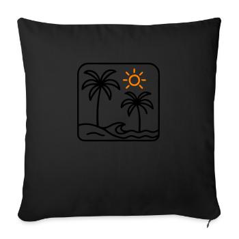Island Summer Sea Palm Trees - Sofa pillowcase 17,3'' x 17,3'' (45 x 45 cm) - black - Front