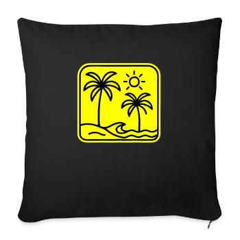 Palm Trees Beach - Sofa pillowcase 17,3'' x 17,3'' (45 x 45 cm) - black - Front