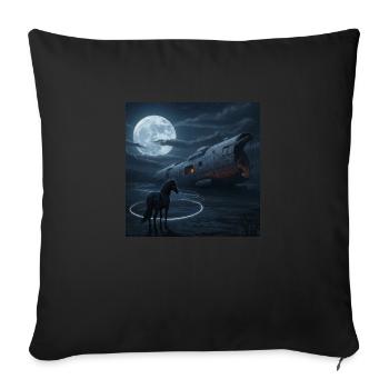 Night flight into the unknown - Sofa pillowcase 17,3'' x 17,3'' (45 x 45 cm) - black - Front