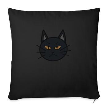 Néron le chat - Housse de coussin décorative 45 x 45 cm - noir - Devant
