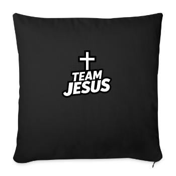 Team Jesus - Black Cross Logo - Sofa pillowcase 17,3'' x 17,3'' (45 x 45 cm) - black - Front