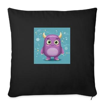 Playful Purple Monster Design - Sofa pillowcase 17,3'' x 17,3'' (45 x 45 cm) - black - Front