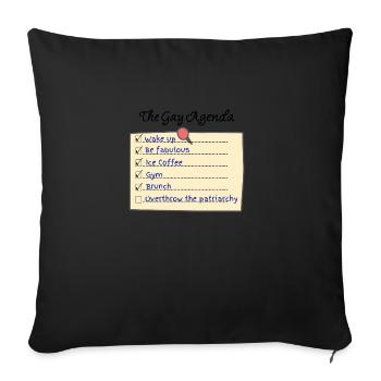 Gay Agenda List - Sofa pillowcase 17,3'' x 17,3'' (45 x 45 cm) - black - Front