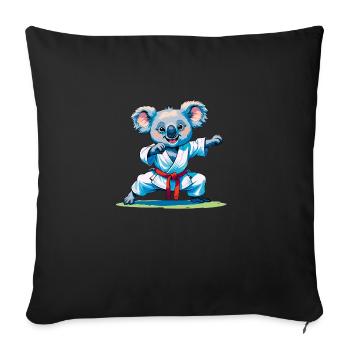 Koala beim Karate - Sofakissenbezug 45 x 45 cm - Schwarz - Vorne