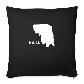 Sud de L.A. blanc - Housse de coussin décorative 45 x 45 cm - noir - Devant