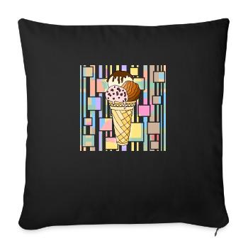 cream - Sofa pillowcase 17,3'' x 17,3'' (45 x 45 cm) - black - Front