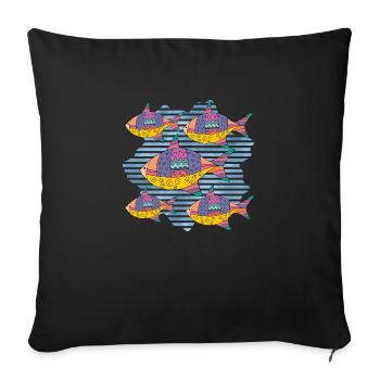 Poisson - Housse de coussin décorative 45 x 45 cm - noir - Devant