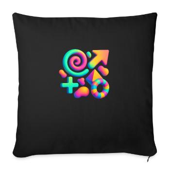 Neon Dreams – 3D Abstract Shapes Explosion - Sofa pillowcase 17,3'' x 17,3'' (45 x 45 cm) - black - Front