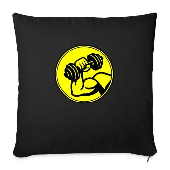 Dumbbell Muscles - Sofa pillowcase 17,3'' x 17,3'' (45 x 45 cm) - black - Front
