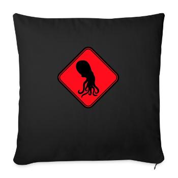 Pieuvre Danger Signe Avertissement Avertissement - Housse de coussin décorative 45 x 45 cm - noir - Devant