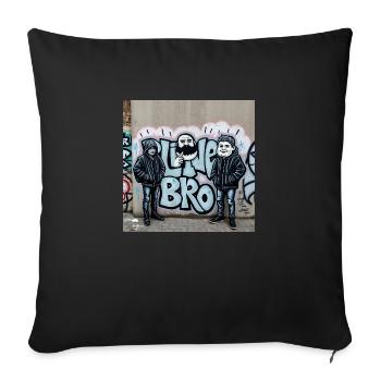 Bro-Shirt - Sofakissenbezug 45 x 45 cm - Schwarz - Vorne