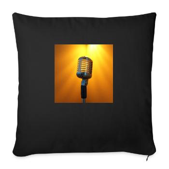 Mikrofon - Sofakissenbezug 45 x 45 cm - Schwarz - Vorne
