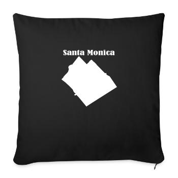 Santa monica L.A. white - Sofa pillowcase 17,3'' x 17,3'' (45 x 45 cm) - black - Front