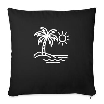 Palm Tree Beach Été - Housse de coussin décorative 45 x 45 cm - noir - Devant