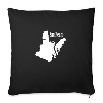San Pedro L.A. blanc - Housse de coussin décorative 45 x 45 cm - noir - Devant