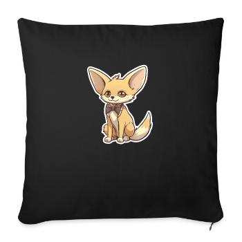 A cute fennec fox wearing a bowtie - Sofa pillowcase 17,3'' x 17,3'' (45 x 45 cm) - black - Front