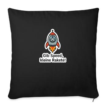 Team Robot & Rocket - Give Speed to Little Rocket! - Sofa pillowcase 17,3'' x 17,3'' (45 x 45 cm) - black - Front