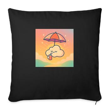 Nuage Chill – Sérénité d’Été - Housse de coussin décorative 45 x 45 cm - noir - Devant