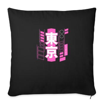 Tokyo Cyberpunk - Sofa pillowcase 17,3'' x 17,3'' (45 x 45 cm) - black - Front