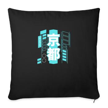 Kyoto Cyberpunk - Sofa pillowcase 17,3'' x 17,3'' (45 x 45 cm) - black - Front