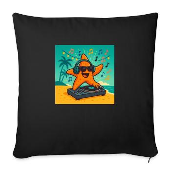 DJ Star – Soirée Tropicale - Housse de coussin décorative 45 x 45 cm - noir - Devant