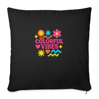 Colorful Vibes – Retro Power in Pink - Sofakissenbezug 45 x 45 cm - Schwarz - Vorne