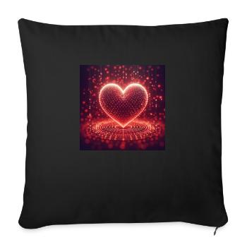 Amour du cœur - Housse de coussin décorative 45 x 45 cm - noir - Devant