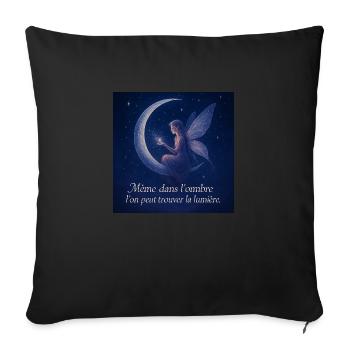 Light and Shadow - Sofa pillowcase 17,3'' x 17,3'' (45 x 45 cm) - black - Front