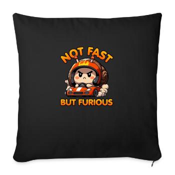 Not Fast But Furious – Kawaii Angry Snail Driving - Sofa pillowcase 17,3'' x 17,3'' (45 x 45 cm) - black - Front