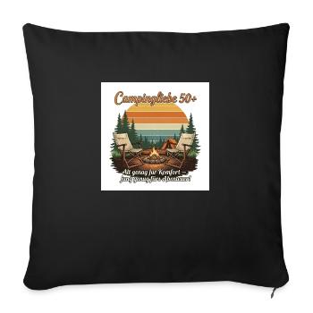 Découvrez notre chemise Camperliebe 50+ de haute qualité - Housse de coussin décorative 45 x 45 cm - noir - Devant