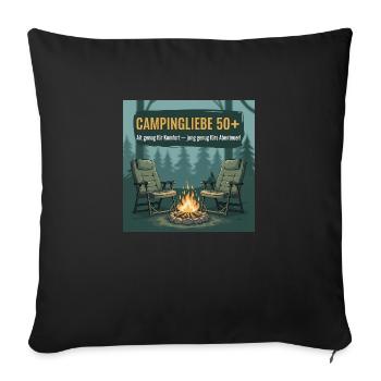 Découvrez notre chemise Camperliebe 50+ de haute qualité - Housse de coussin décorative 45 x 45 cm - noir - Devant