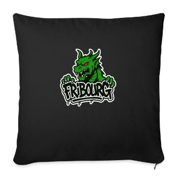 Fribourg Dragon - Sofakissenbezug 45 x 45 cm - Schwarz - Vorne