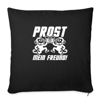 Prost Mein Freund Bier - Sofakissenbezug 45 x 45 cm - Schwarz - Vorne