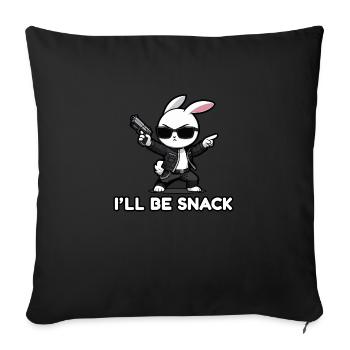 I'll Be Snack Kawaii Bunny Action Movie Fun Parody - Sofa pillowcase 17,3'' x 17,3'' (45 x 45 cm) - black - Front