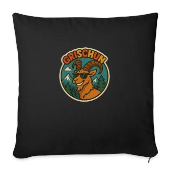 Grischun - Sofa pillowcase 17,3'' x 17,3'' (45 x 45 cm) - black - Front