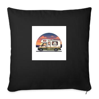 Découvrez notre chemise Camperliebe 50+ de haute qualité - Housse de coussin décorative 45 x 45 cm - noir - Devant