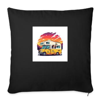 Découvrez notre chemise Camperliebe 50+ de haute qualité - Housse de coussin décorative 45 x 45 cm - noir - Devant