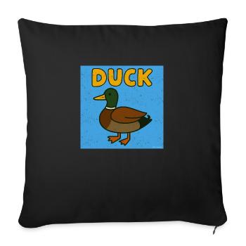 Quack Mode Activated - Weathered lookDuck Cartoon - Sofa pillowcase 17,3'' x 17,3'' (45 x 45 cm) - black - Front
