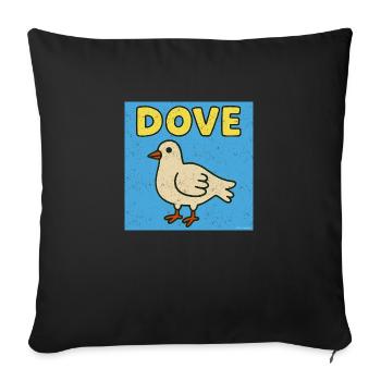 Dove - Frieden raus - Sofakissenbezug 45 x 45 cm - Schwarz - Vorne