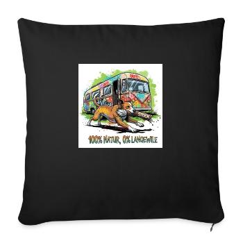 Chemise Camperliebe 50+ – T-shirt de camping parfait - Housse de coussin décorative 45 x 45 cm - noir - Devant
