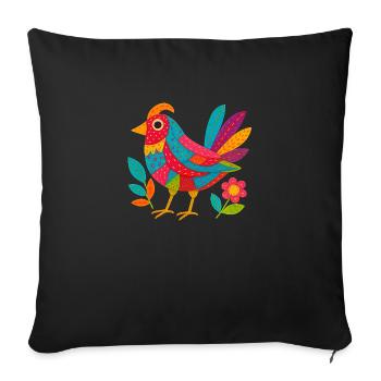 Patchwing – The Fabric Feather Bird - Sofa pillowcase 17,3'' x 17,3'' (45 x 45 cm) - black - Front