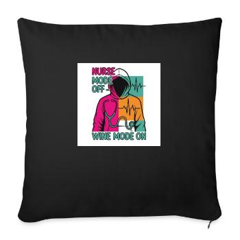 Nurse off Duty wine - Sofa pillowcase 17,3'' x 17,3'' (45 x 45 cm) - black - Front