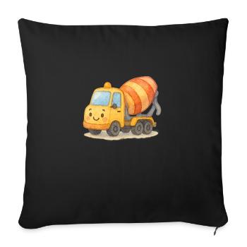 Concrete mixer - Sofa pillowcase 17,3'' x 17,3'' (45 x 45 cm) - black - Front