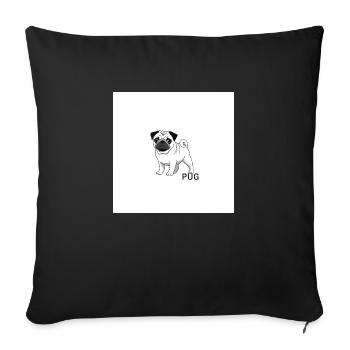 Der Mops - Sofakissenbezug 45 x 45 cm - Schwarz - Vorne