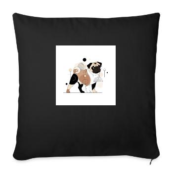 Mops - Sofakissenbezug 45 x 45 cm - Schwarz - Vorne