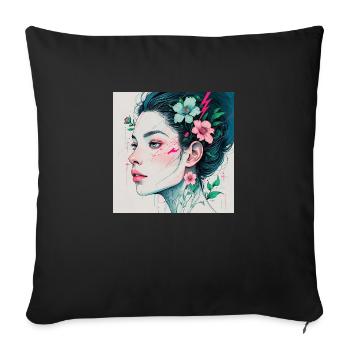 Art - Sofa pillowcase 17,3'' x 17,3'' (45 x 45 cm) - black - Front