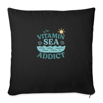 Vitamin Sea Addict - Sofakissenbezug 45 x 45 cm - Schwarz - Vorne