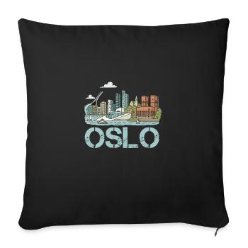 Oslo City - Sofa pillowcase 17,3'' x 17,3'' (45 x 45 cm) - black - Front